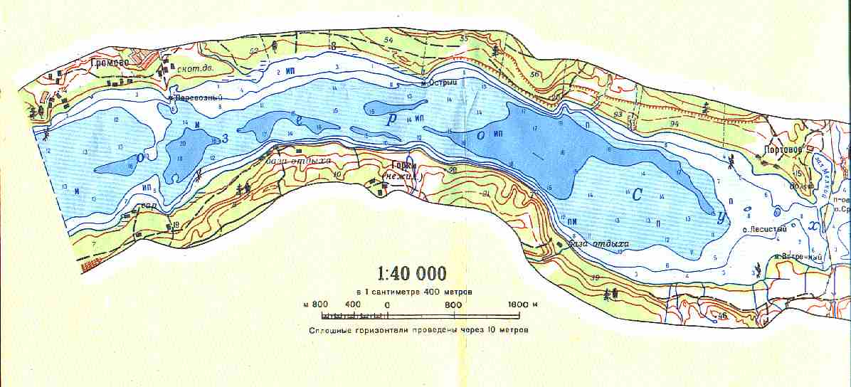 Карта глубин ленобласти